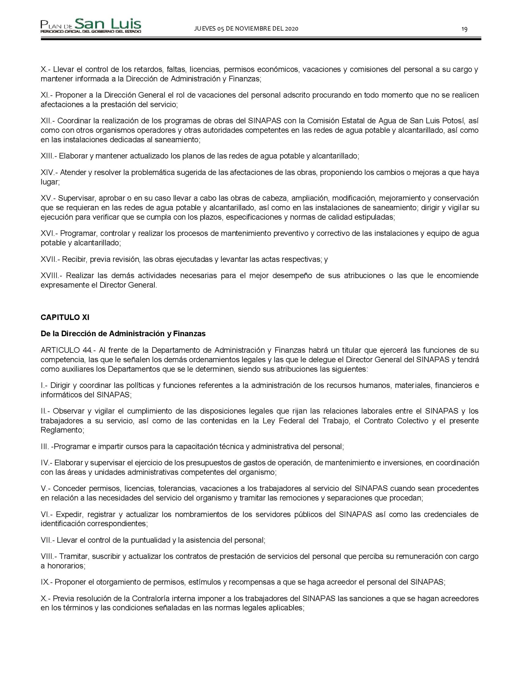 NARANJO REGLAMENTO 19